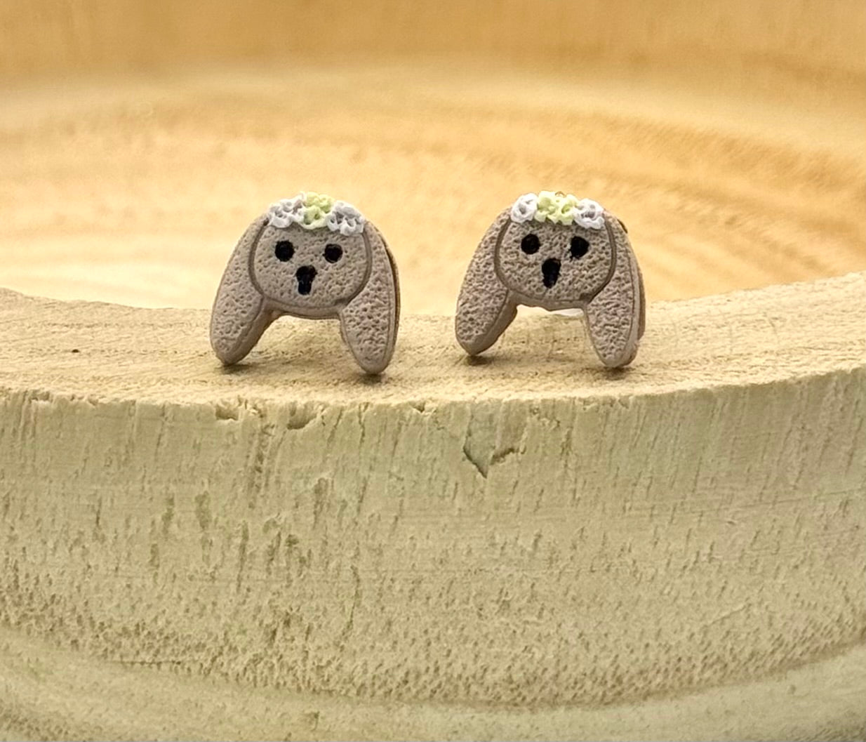 Floral Bunny Studs