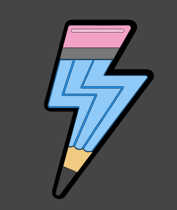 Lightening Pencil Badge Cover