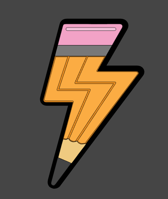 Lightening Pencil Badge Cover