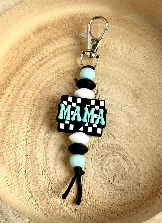 Checkered Mama keychain