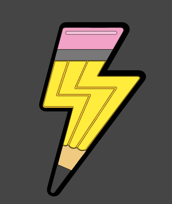 Lightening Pencil Badge Cover